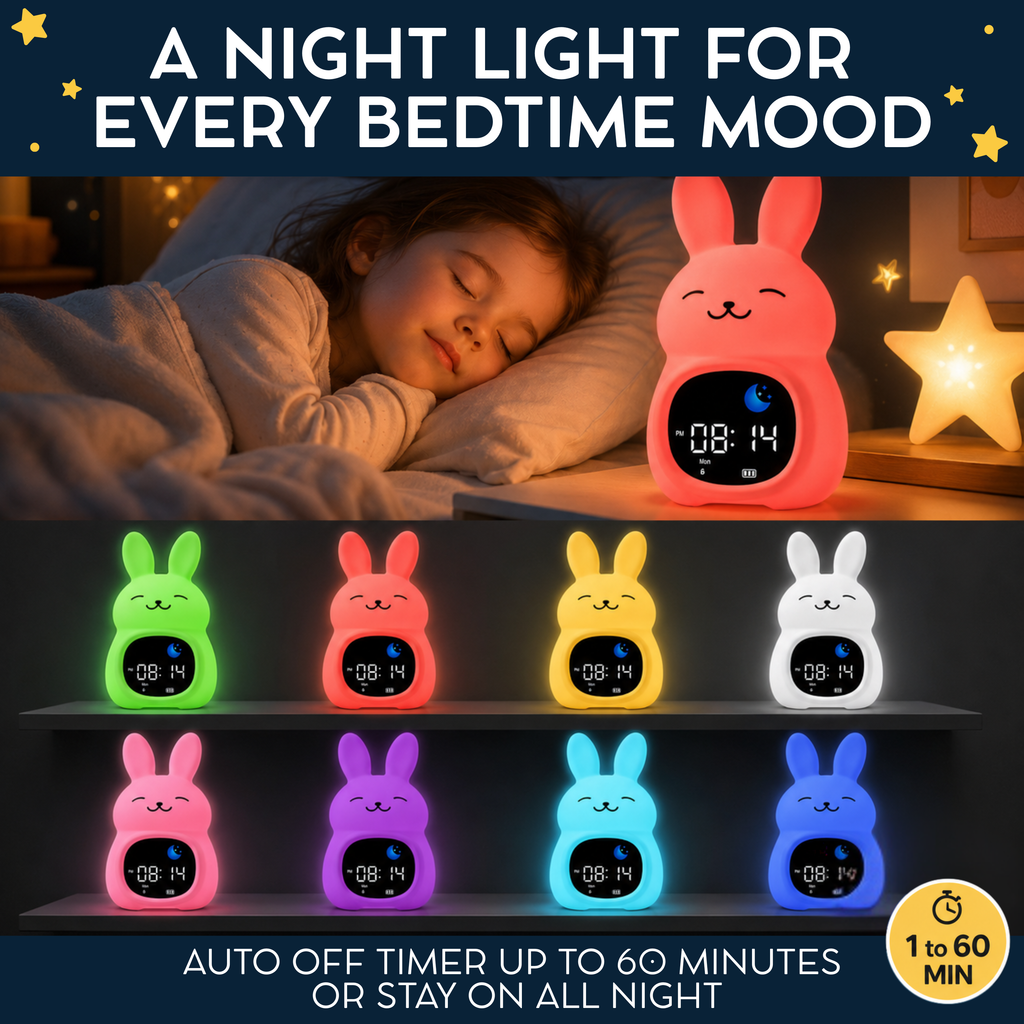 Go & Glow Bunny – 3-in-1 Alarm Clock, Nightlight & Sound Machine