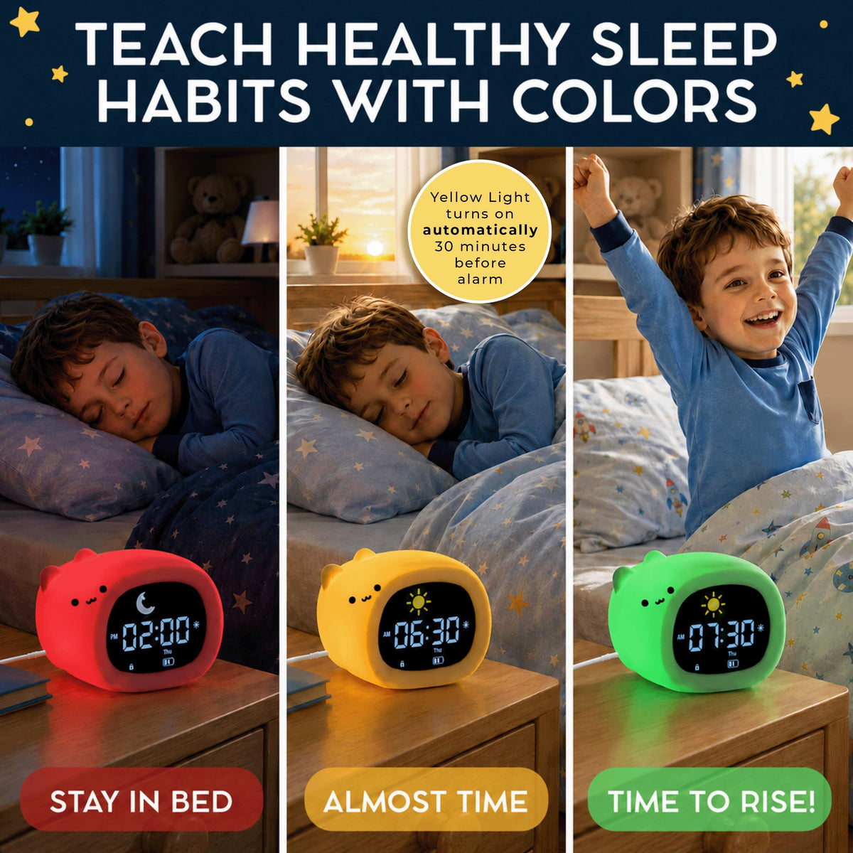 Go & Glow Cat – 3-in-1 Alarm Clock, Nightlight & Sound Machine