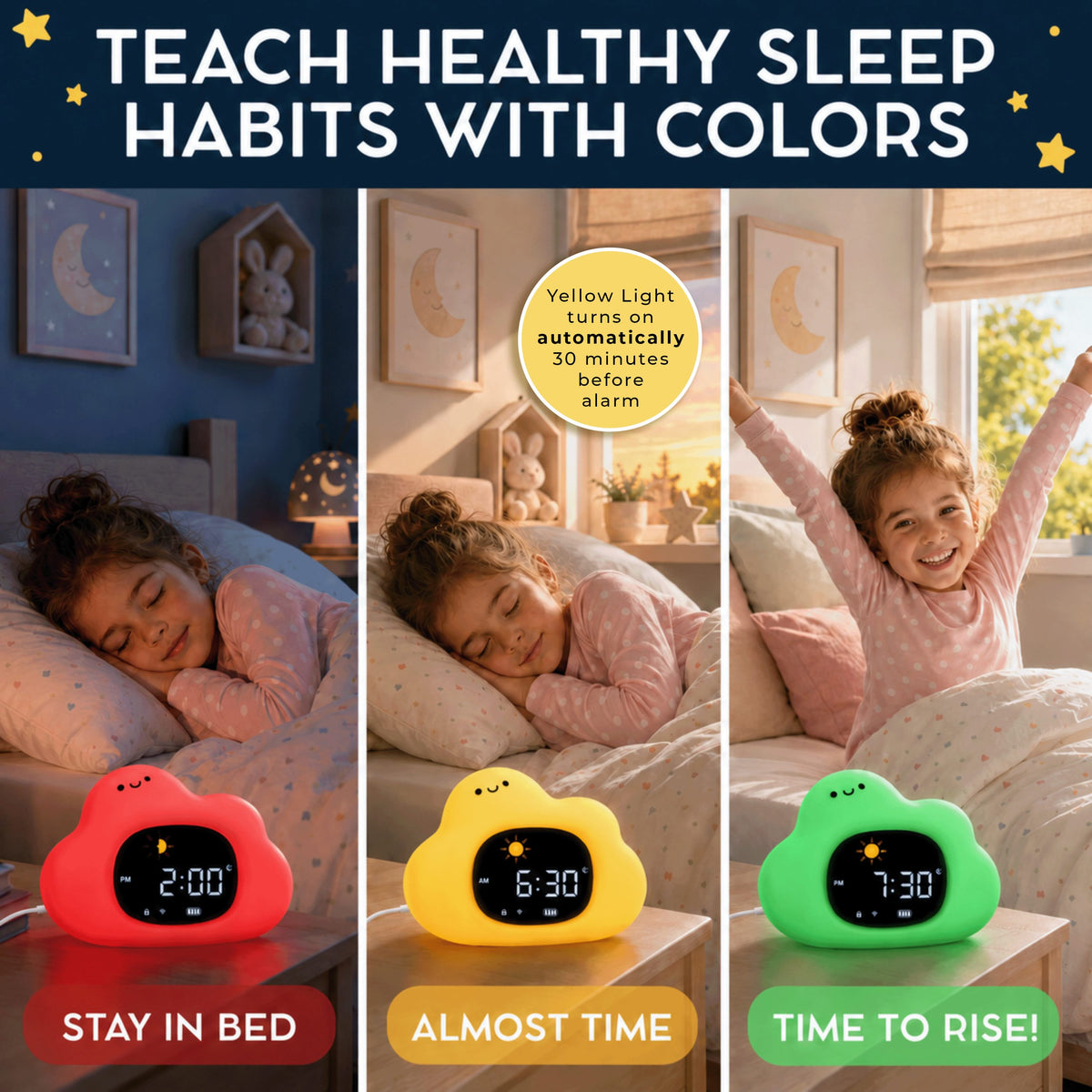 Go & Glow Cloud – 3-in-1 Alarm Clock, Nightlight & Sound Machine