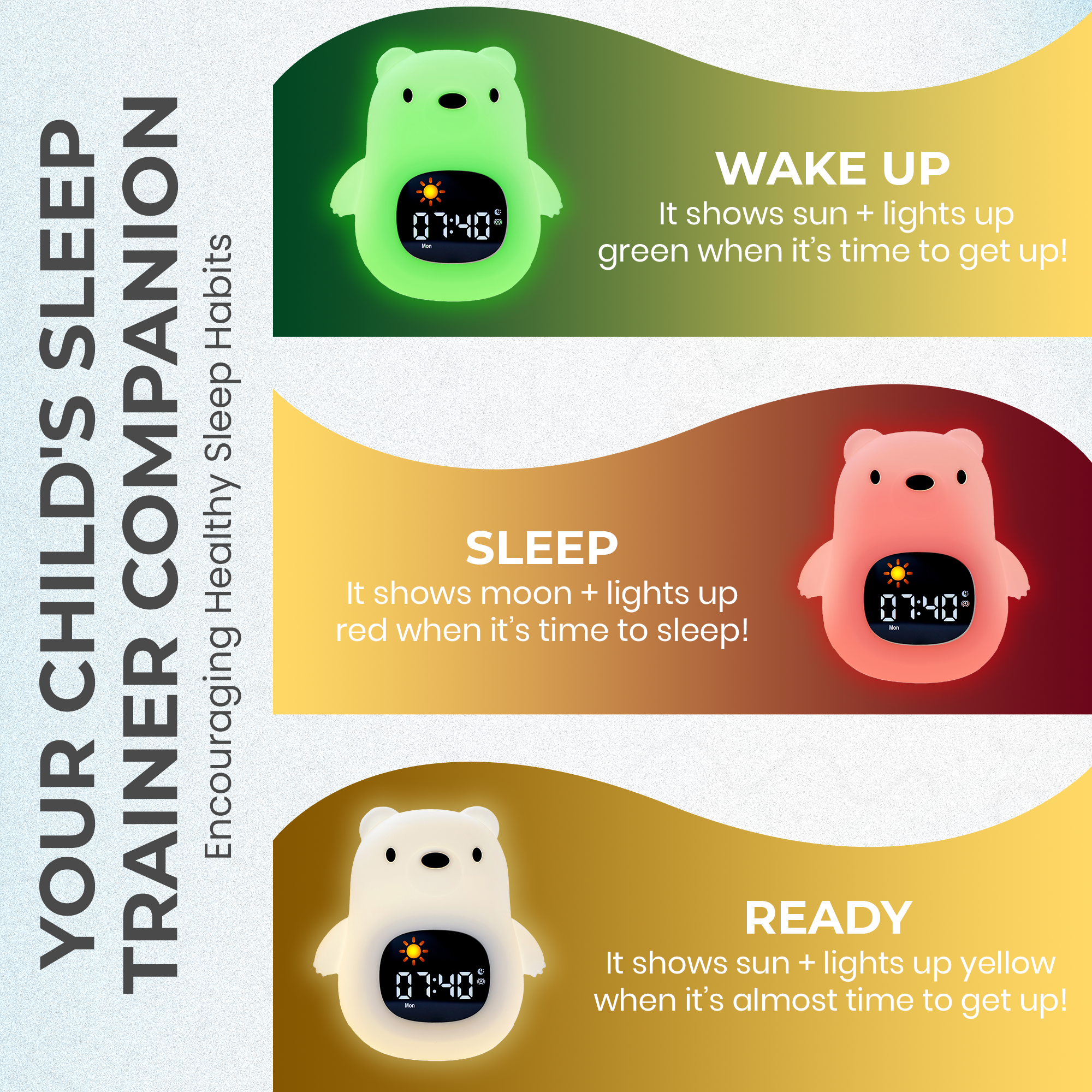 The Bright Basics Nightlight & Alarm Clock - Bear