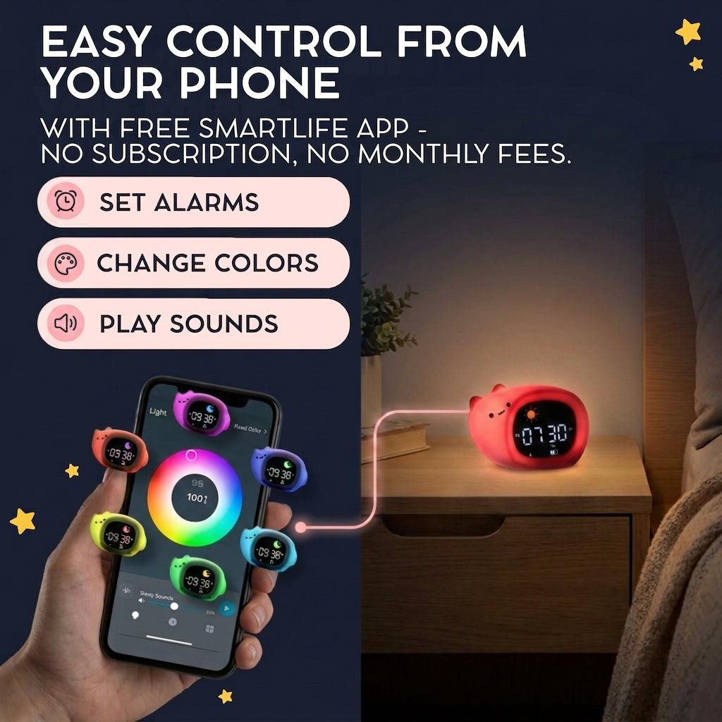 Go & Glow Cat – 3-in-1 Alarm Clock, Nightlight & Sound Machine