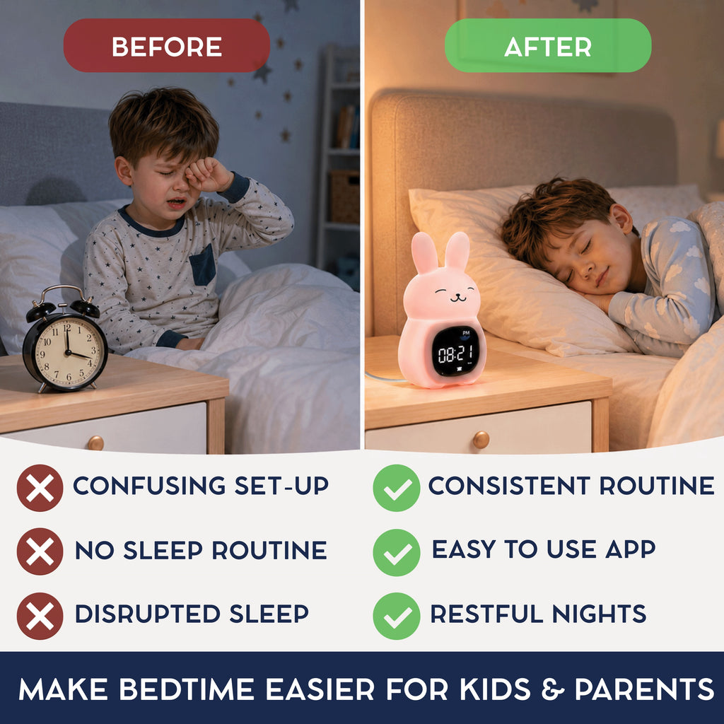 Go & Glow Bunny – 3-in-1 Alarm Clock, Nightlight & Sound Machine
