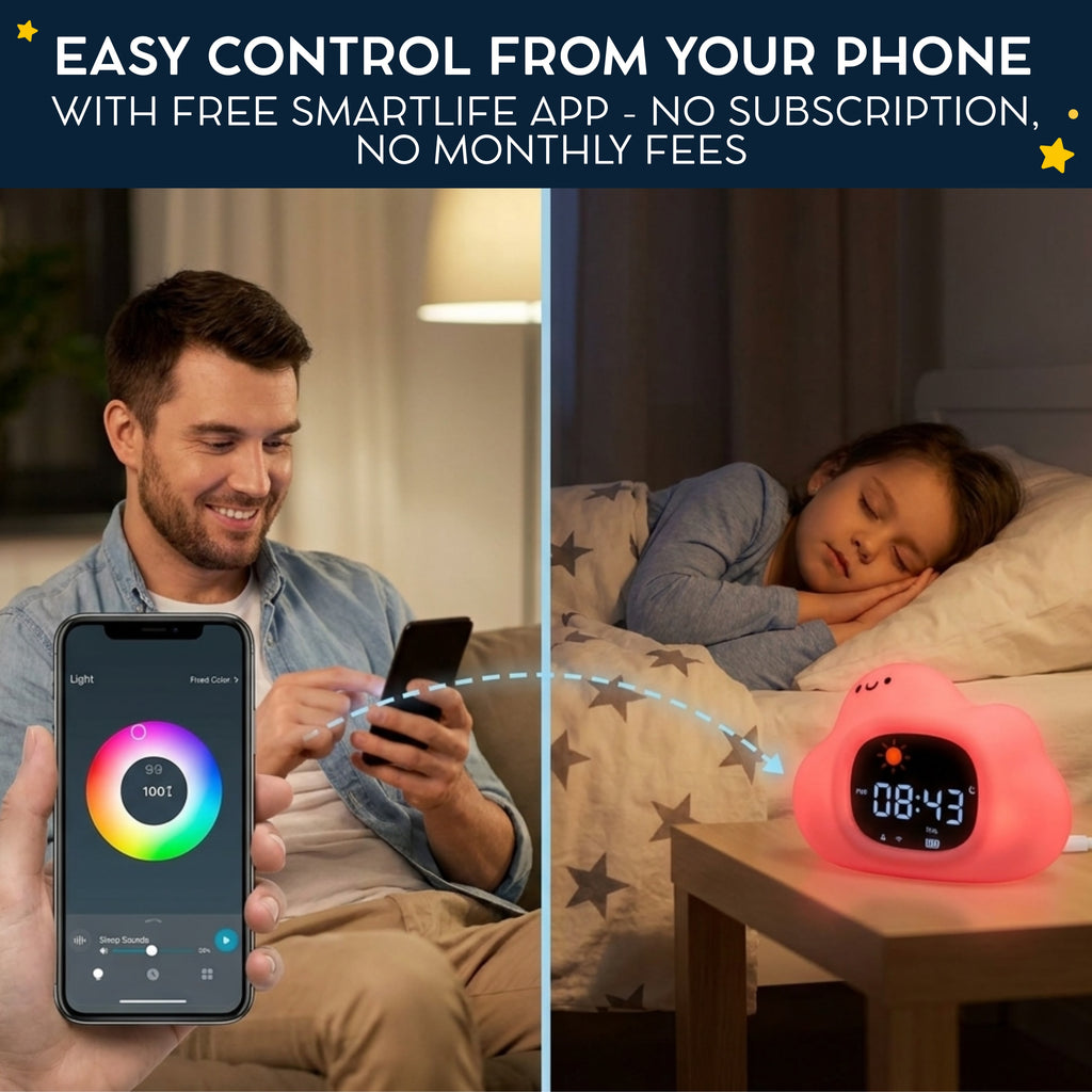 Go & Glow Cloud – 3-in-1 Alarm Clock, Nightlight & Sound Machine