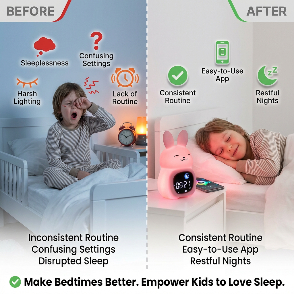 Go & Glow Bunny – 3-in-1 Alarm Clock, Nightlight & Sound Machine