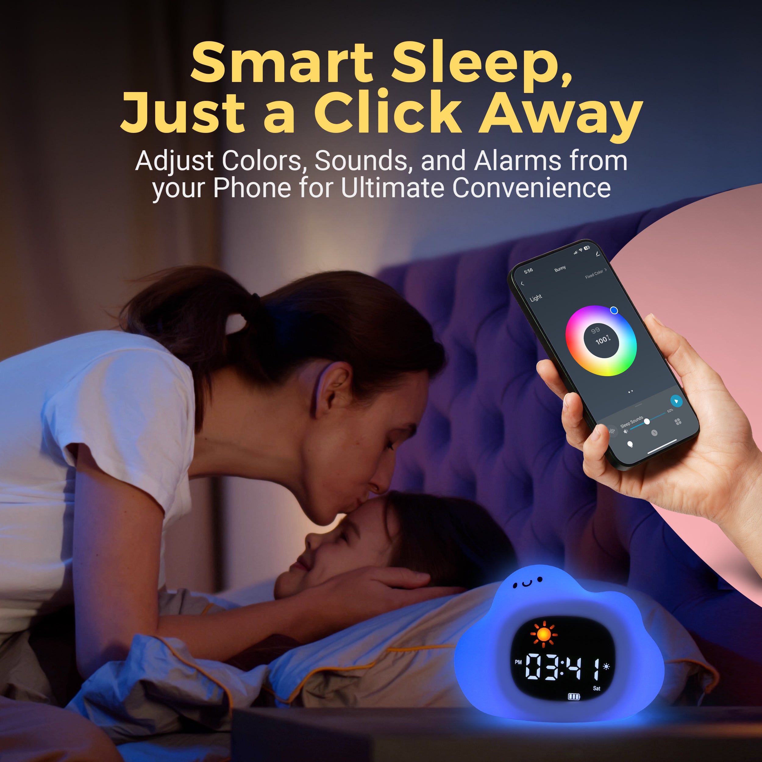 Go & Glow Cloud – 3-in-1 Alarm Clock, Nightlight & Sound Machine